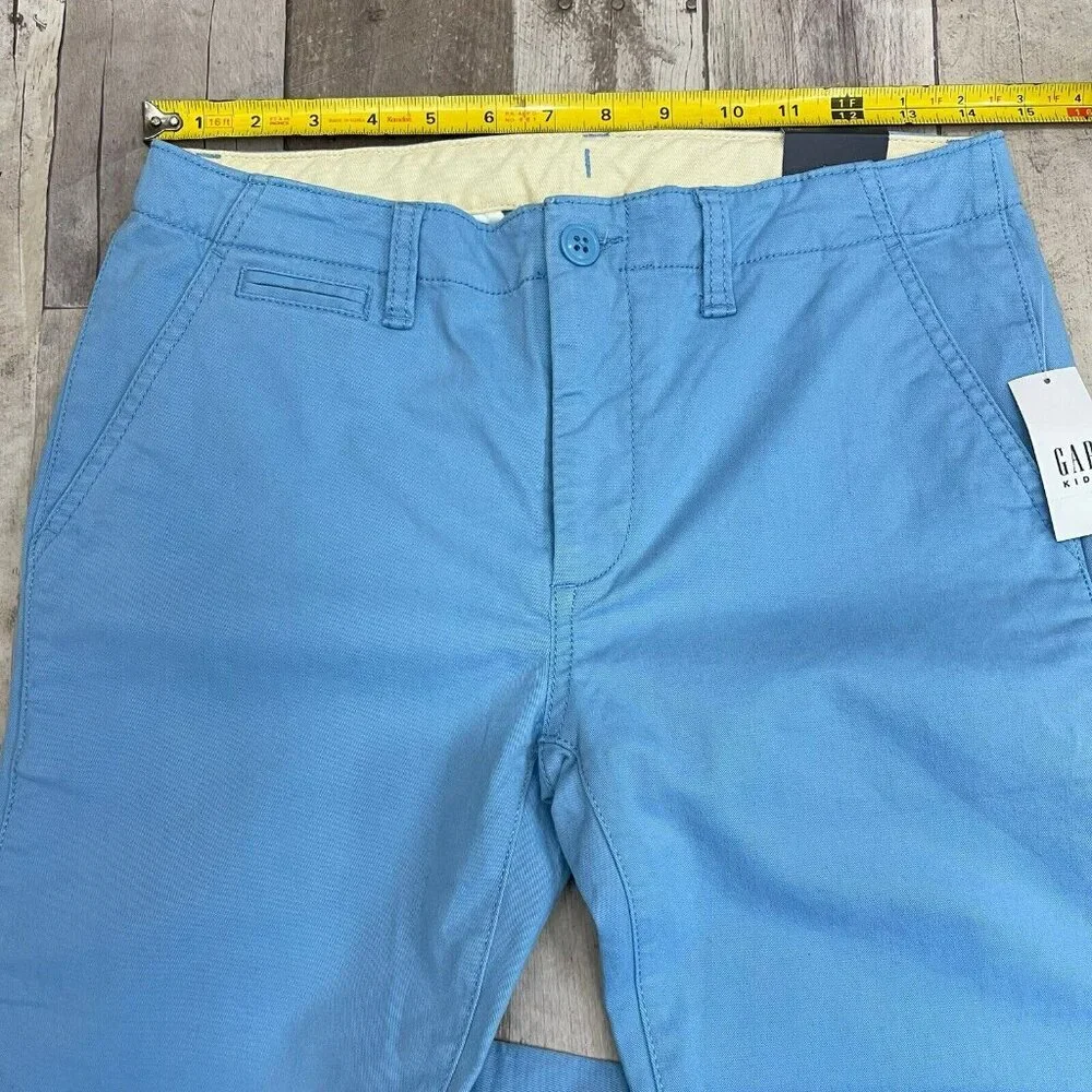 NWT‎ Gap Kids Boys Youth 16 Comfort Stretch Chino Pants Blue Adjustable Waist